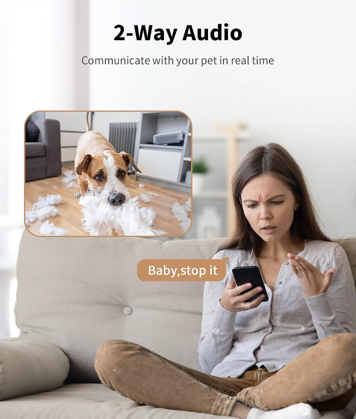 Two-way audio: talking to a pet through the app