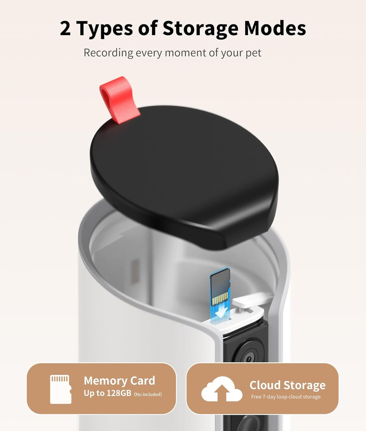 microSD card slot and cloud storage options