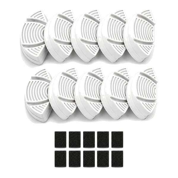 10 replacement filters and 10 pump sponges for the 3.2L stainless steel fountain