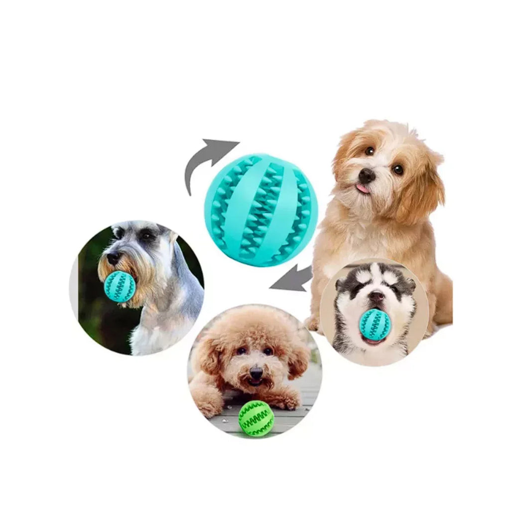 FANGANG Rubber Indestructible Treat Dispensing Chew Ball Hiding Food Puzzle Bite Dog Ball Toy for Pet Tooth Cleaning Durable Dog Chew Toy 1 Pack 2 Balls