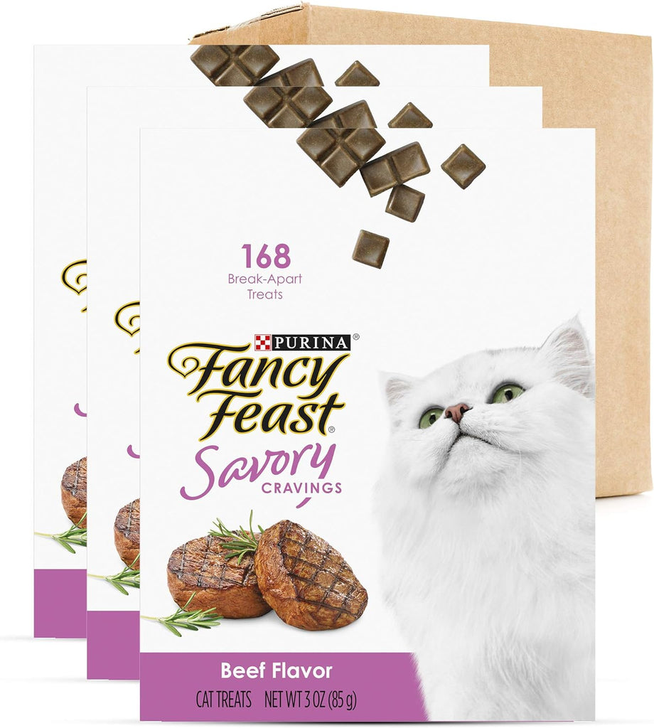 Purina  Limited Ingredient Cat Treats, Savory Cravings Beef Flavor - (10 Packs of 3) 3 Oz. Boxes