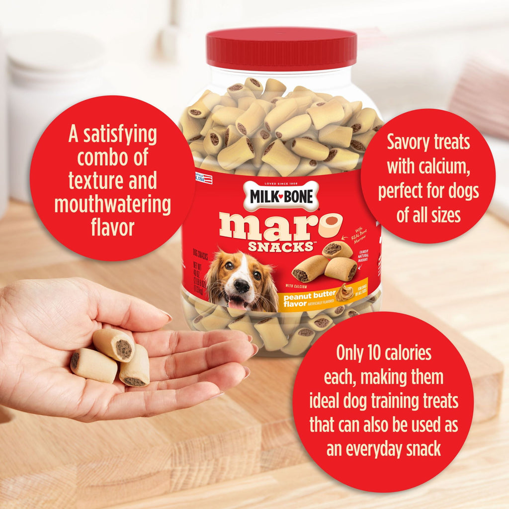 Marosnacks Peanut Butter Flavor Dog Treats with Bone Marrow, 40 Oz