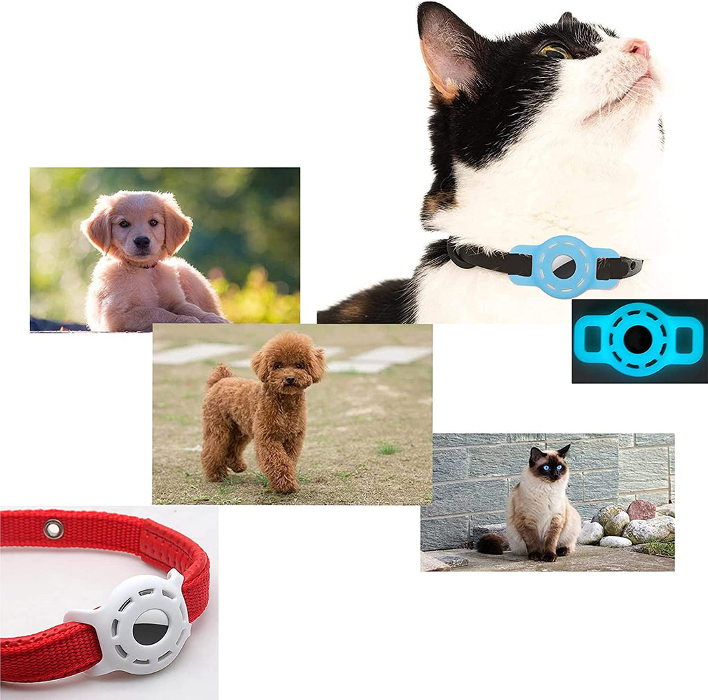 Airtag Cat Collar Holder Compatible with Apple Air Tag,Small Animals Pets Anti-Lost Pet Collar Id Tags for Air Tags,Anti Scratch Cat GPS Tags,Silicone Case for Cats Collar Finder Tracker Locator