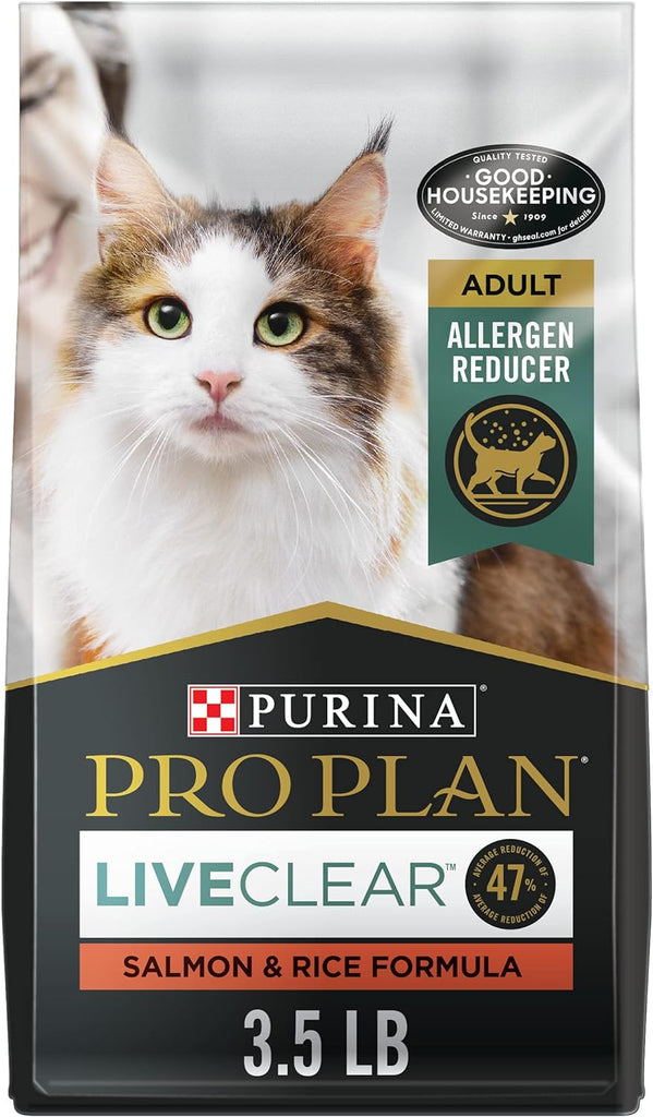 Allergen Reducing, High Protein Cat Food, LIVECLEAR Salmon and Rice Formula - 3.5 Lb. Bag