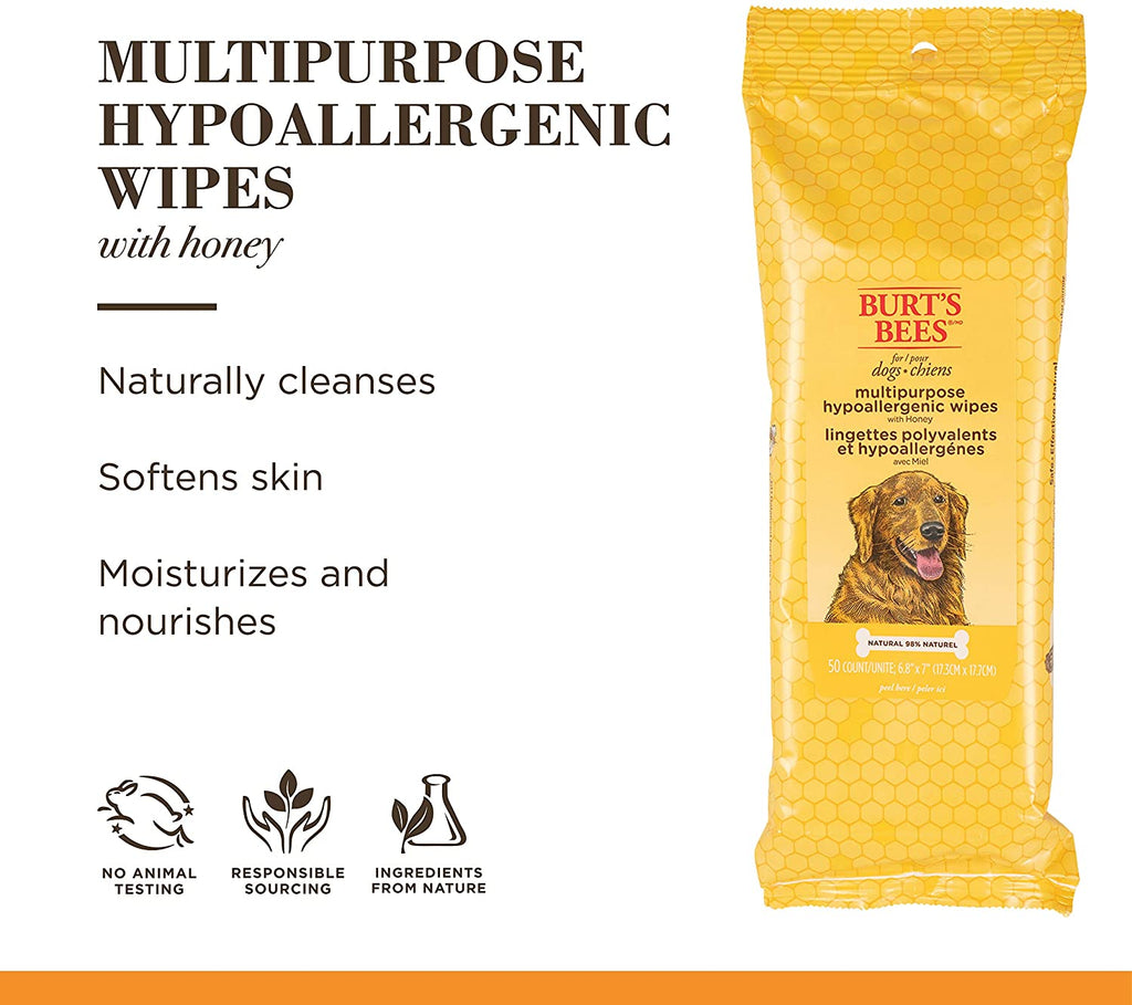 Multipurpose Grooming Wipes - Puppy & Dog Wipes for All Purpose Cleaning & Grooming - Cruelty Free, Pet Wipes, Puppy Supplies, 50 Count - 3 Pack