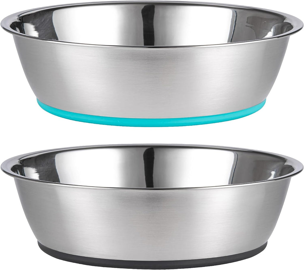 Lightweight Stainless Steel Cat Bowls - 1.8 Cup, 2 Pack