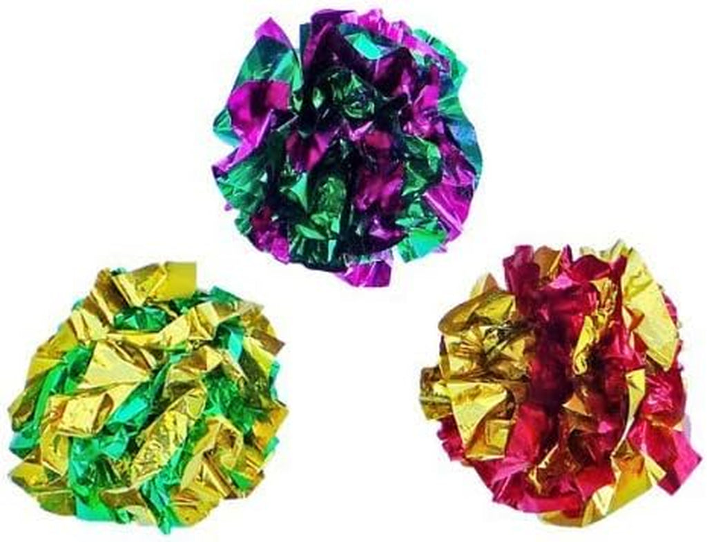 Mylar Crinkle Balls Cat Toys Interactive Crinkle Cat Toy Balls Independent Pet Kitten Cat Toys for Fat Cats Kittens Exercise, Soft and Right Size (6 Pack)