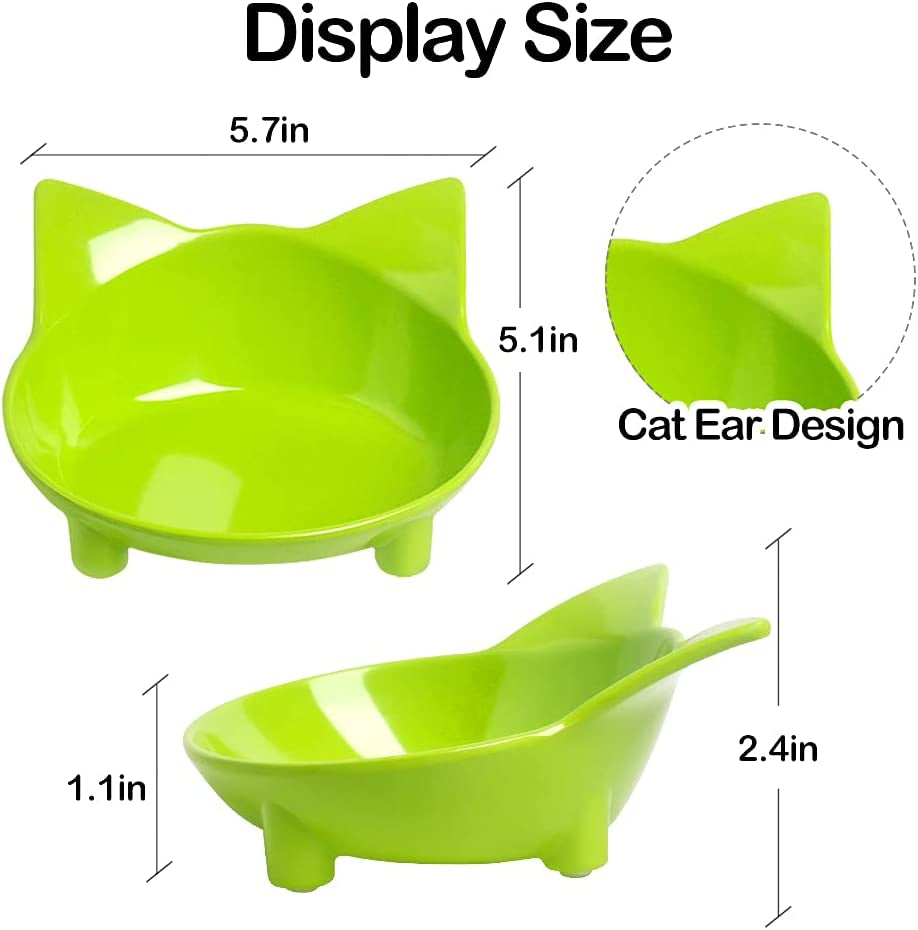 Cat Bowl Cat Food Bowls Non Slip Dog Dish Pet Food Bowls Shallow Cat Water Bowl Cat Feeding Wide Bowls to Stress Relief of Whisker Fatigue Pet Bowl of Rabbits Puppy(3 Pack)