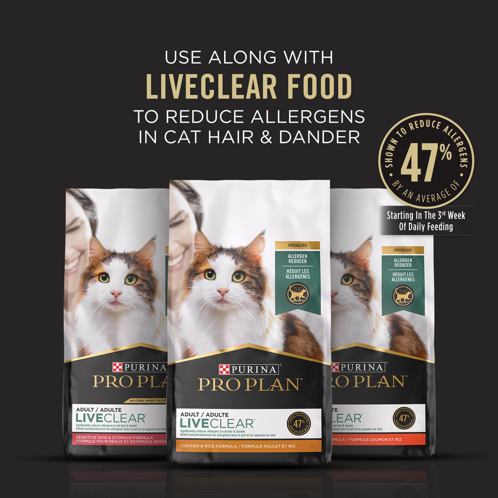 Purina  Rinse Free, Allergen Reducing Dry Shampoo for Cats, LIVECLEAR Cleansing Foam, 8.5 Oz.